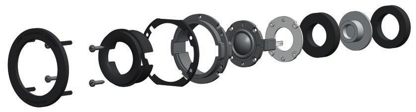 High-Frequency Driver Unit 3000i Series tweeters are decoupled from the baffle via a compliant suspension