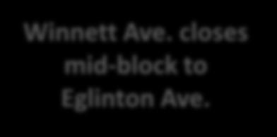 to close mid-block to Eglinton Ave.