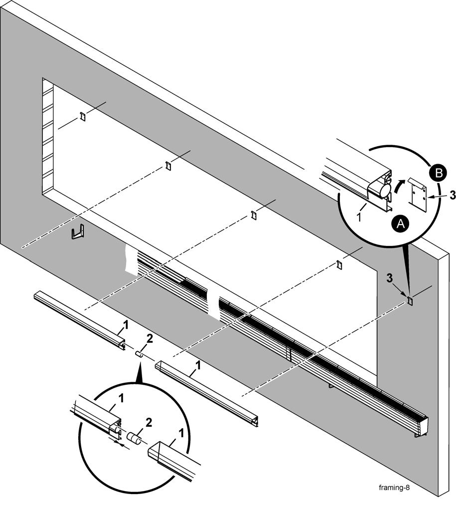 Assembly Rainmaker Page 20 A= Tilt Top-profile at an angle and hook onto bracket bottom. B= Push the Top-profile towards the brackets, so they can snap on. Pos. Code No.