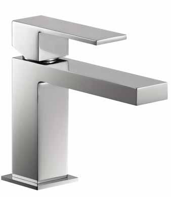 B00058 Mixer c/w ½ BSP Flexi Hoses SQ q10 Top lever basin mixer The squared design of both the body and lever, complimented by