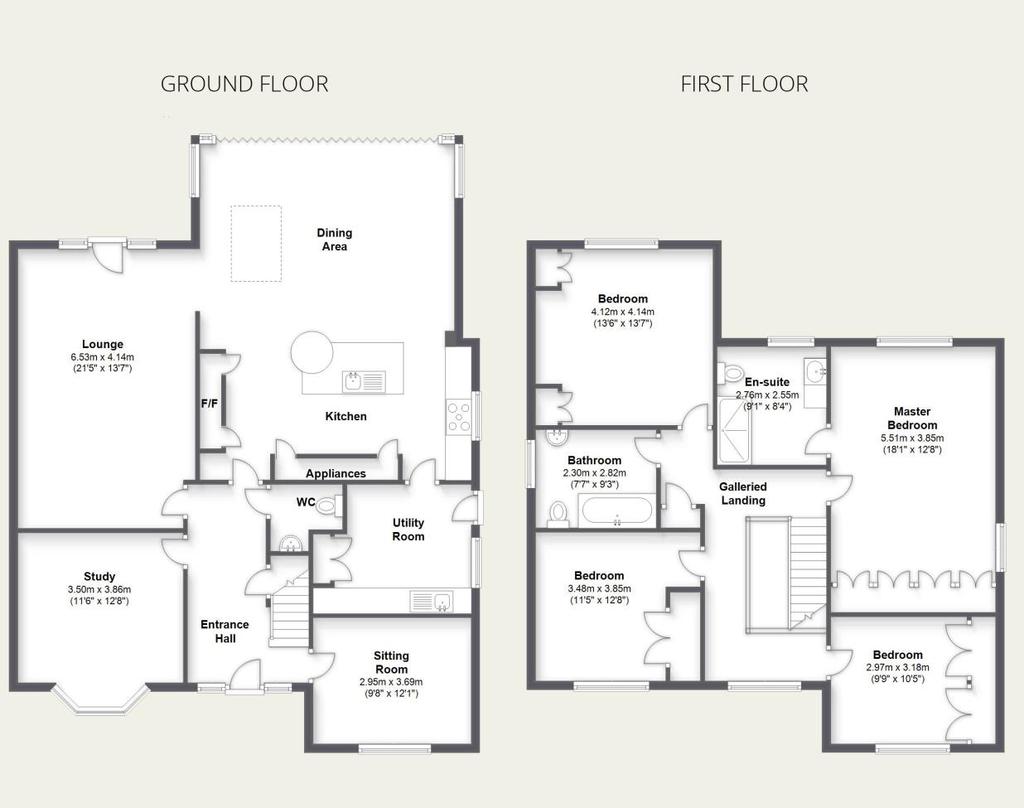 GENERAL INFORMATION & FLOORPLANS FLOORPLANS FOR IDENTIFICATION PURPOSES SERVICES All main services are connected to the house. Gas central heating underfloor on ground floor level.