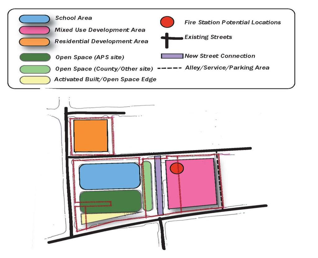 Concept 1 SCHOOL: Along 18 th Street OPEN SPACE: Contiguous areas, along Wilson Blvd & Pierce Street SCHOOL SPACE: ~39,000 sf (accommodates 6x6 soccer) PUBLIC OPEN SPACE: ~14,000 sf WILSON EDGE: