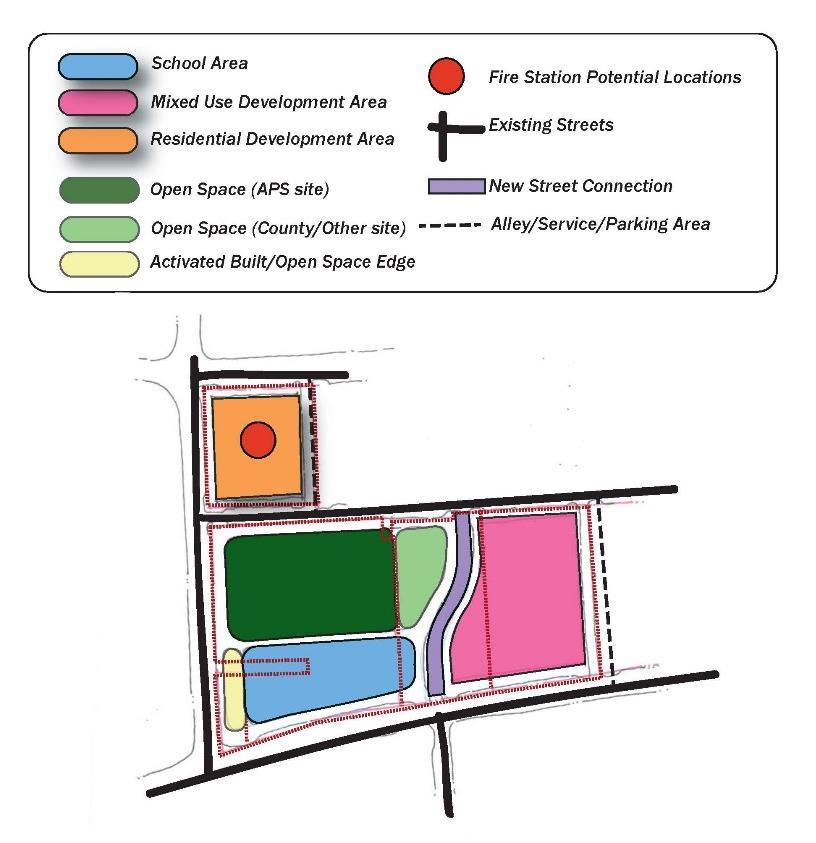 Concept 4 SCHOOL: along Wilson Boulevard OPEN SPACE: Contiguous area, largest area, along 18 th Street SCHOOL SPACE: ~65,000 sf (accommodates 6x6 soccer or Ultimate when combined with additional open