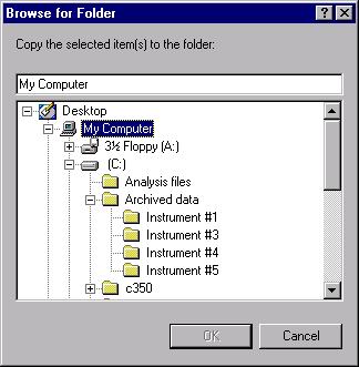 The contents of the Storage_Card folder are accessible only if archiving is set to 'On-line' in the recorder's Setup menu see Section 5.4, page 43. 5. Select the file or files to be copied.