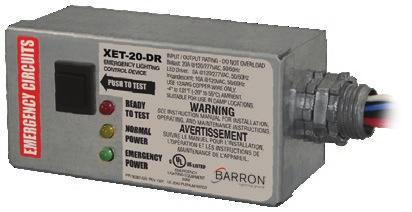 XET-20-DR Series 20 Amp Emergency Lighting Control Device with Dimming Relay The Exitronix XET-20-DR Emergency Lighting Control Device allows the use of auxiliary generator or inverter power on