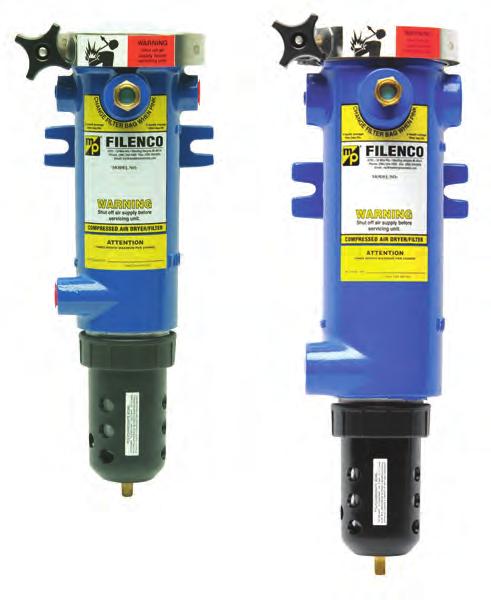 MP-FILENCO Dryer/Filters Series and 8 Port Sizes: /8 and / Many compressed air systems require point-of-use clean ing and drying of the air to supplement a central system.