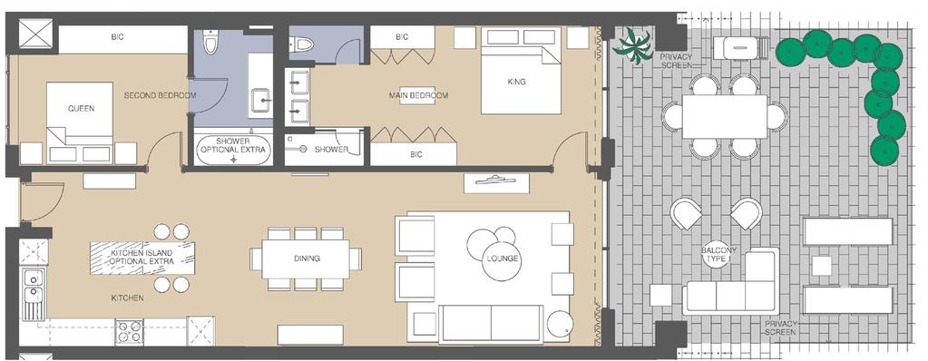 UNIT - TYPE C5 UNIT: 106m 2 BALCONY: 53m 2 TOTAL: 159m 2 is indicative and all loose furniture as well as appliances are