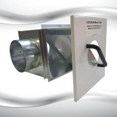 plastic roof caps include damper, screen, and collar. Aluminum wall caps include spring controlled damper.