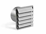 AD 700 051 Wall outlet Stainless steel DN 200 round 850 Little loss of airflow due to large stainless steel outlet louvers. Features Weatherproof stainless steel louvers. Integrated one-way flap.