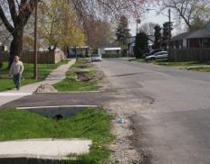 Green Infrastructure Consideration: Bioswales Features: Bioswales slow and filter stormwater to prevent it from entering the drain system They can either be planted with grasses, or finished with