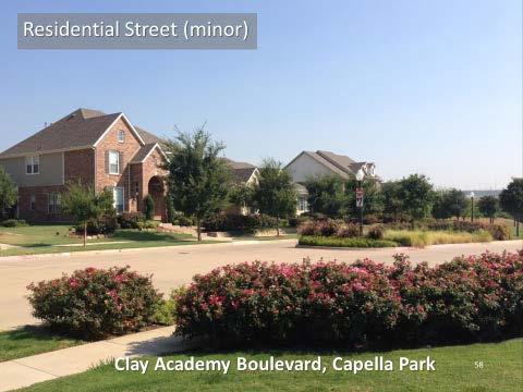 Residential Streets Residential streets serve residential land uses as well as schools, churches, and businesses within residential neighborhoods.