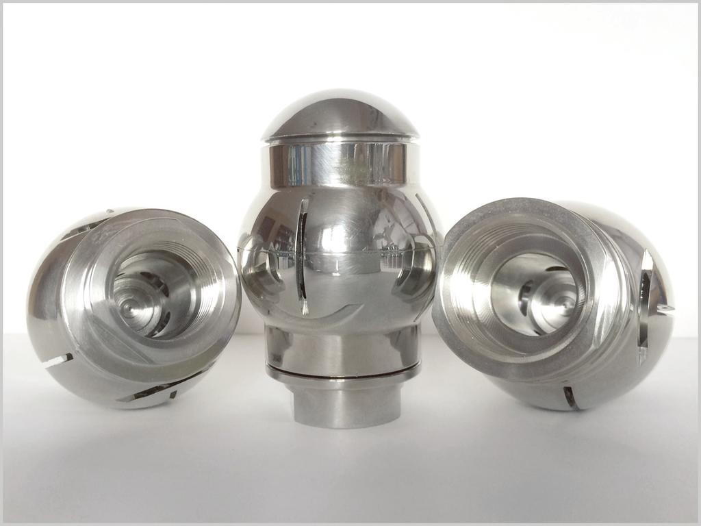 Rotary head series 475 Construction: The rotary spray heads are made of AISI316L stainless steel and are mounted onto two bearings.