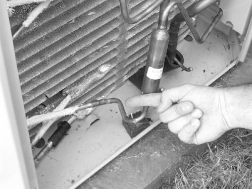 Identifying Condenser Circuit Restrictions Procedure 1. Call for cooling and run the system. 2. Measure the temperature of the refrigerant leaving the condenser coil subcooling circuit. (Fig. 1) 3.
