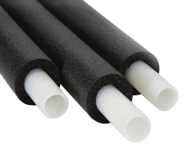 Pre-insulated Uponor AquaPEX is available in: 2"-2" pipe sizes with 2" PEX-foam insulation 4"-" pipe sizes with " PEX-foam insulation (special order) Thermal Conductivity PEX-a pipe has a very low