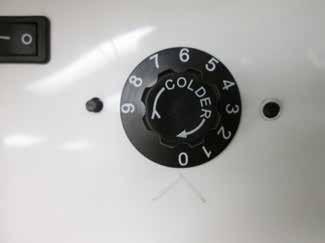 20 When control knob is rotated all the way counterclockwise, #0 will align with the embossed mark. See image 21.