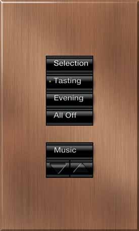 For example, press the Tasting button on your keypad, and lights and shades will adjust to create a presentation that s every