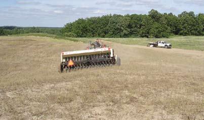 Planting Guidelines continued No-till drill seed box Prairie installation 18 Hand crank seeders can be used to scatter seed although some of the native grass and forb seeds are quite fluffy and will