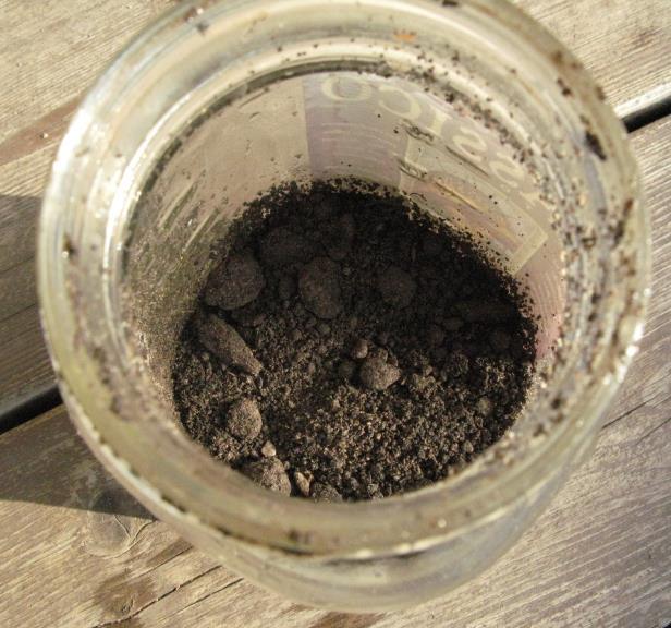 soil in a glass jar 4 - Observe