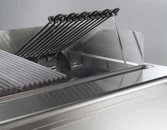 Easy cleaning and maintenance thanks to the heating elements that can be tilted