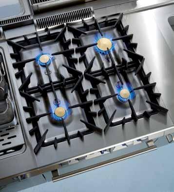 The flame adapts to the diameter of the pan bottom providing maximum coverage and reaching the cooking temperature much faster thus reducing heat dispersion 1-piece