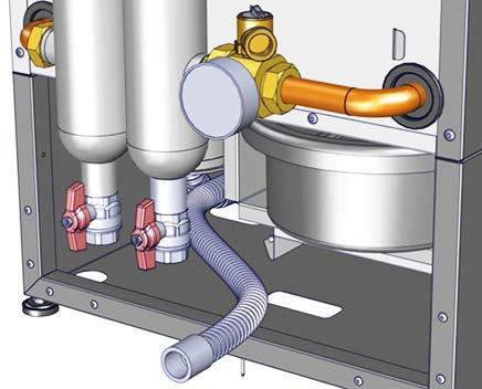 2.3: Draining Water from the Unit Follow the procedure below to drain the unit of water. Draining Water from the Unit 1. Connect the air compressor hose to the drain valve of the water return header.