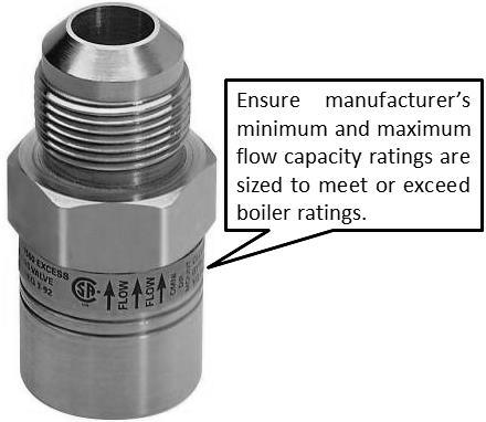 31 A. ADDITIONAL PRECAUTION FOR EXCESS FLOW VALVE (EFV) If an excess flow valve (EFV) is in the gas line, check the manufacturer s minimum and maximum flow capacity ratings.