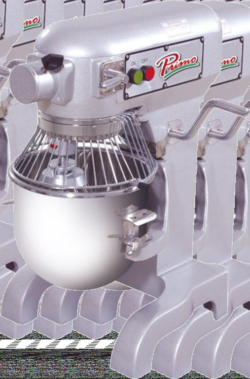 PM-10 Emergency Stop Button Start Button PM-20 Speed Lever Bowl Lift Safety Cage ATTACHING THE BOWL TO THE MIXER NOTE: Install the bowl BEFORE attaching the agitators. 1.