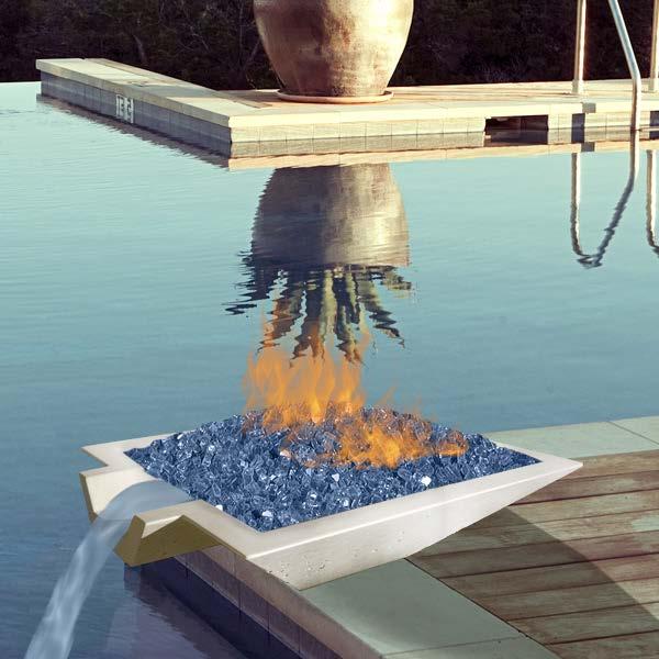 or for a poolside fire and water feature, the Milano concrete fire and water bowl combines two warring elements into one harmonious piece of art!