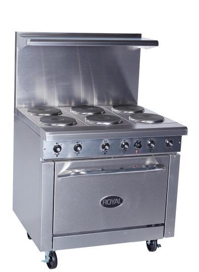$0,60 $0,060 $0,0 TOP VIE ELECTRIC RANGES RRE-6 Shown with optional casters x H x 8-½ 80V - Addl.