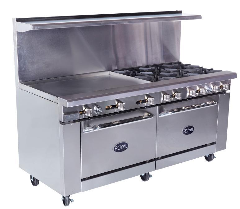 7 RANGE SERIES (with two 6-/ wide ovens) RANGES RR-6G6 Shown with optional casters x H x 7-½ SHIP T. 0,000 06 lbs.
