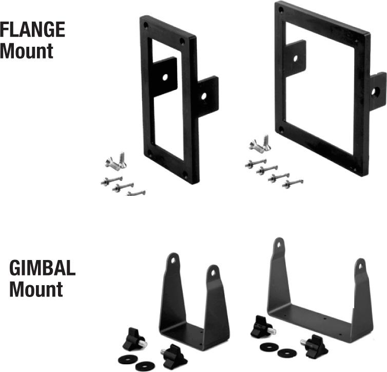 GIMBAL and FLANGE Mounting Kits These kits are available for change-over mounting and as service parts. They fit all LM (less mounting) configurations.