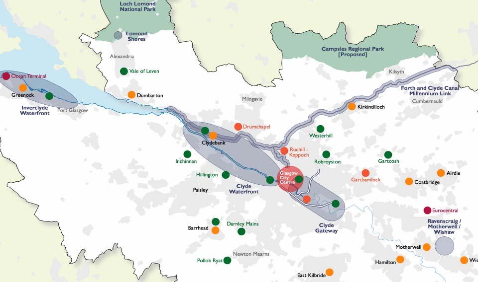 etropolitan Flagships Spatial Priorities of the Development Corridor Clyde Waterfront