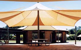Unique cantilever shade structures are specifically designed for areas where multiple rows of columns are impractical, however maximum shade is needed.
