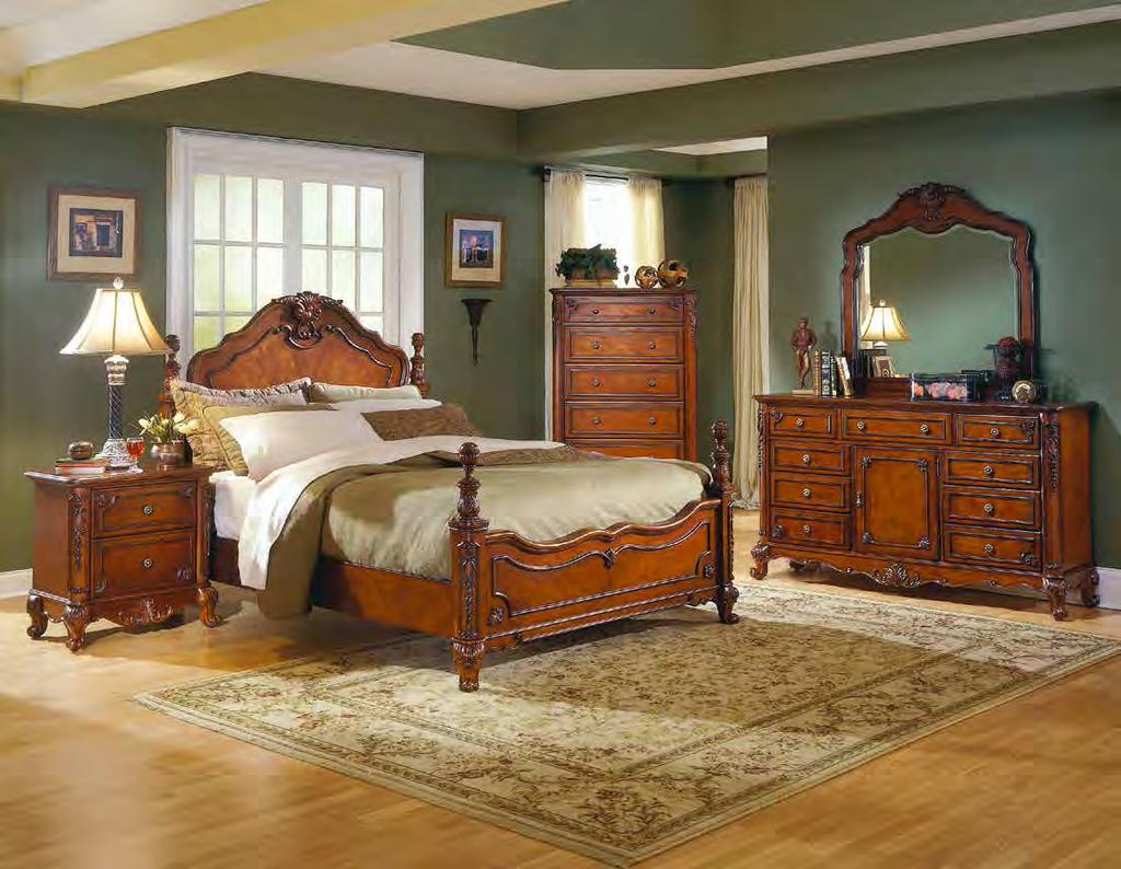 MADALEINE COLLECTION The refined elegance of old world France is captured in this bedroom.