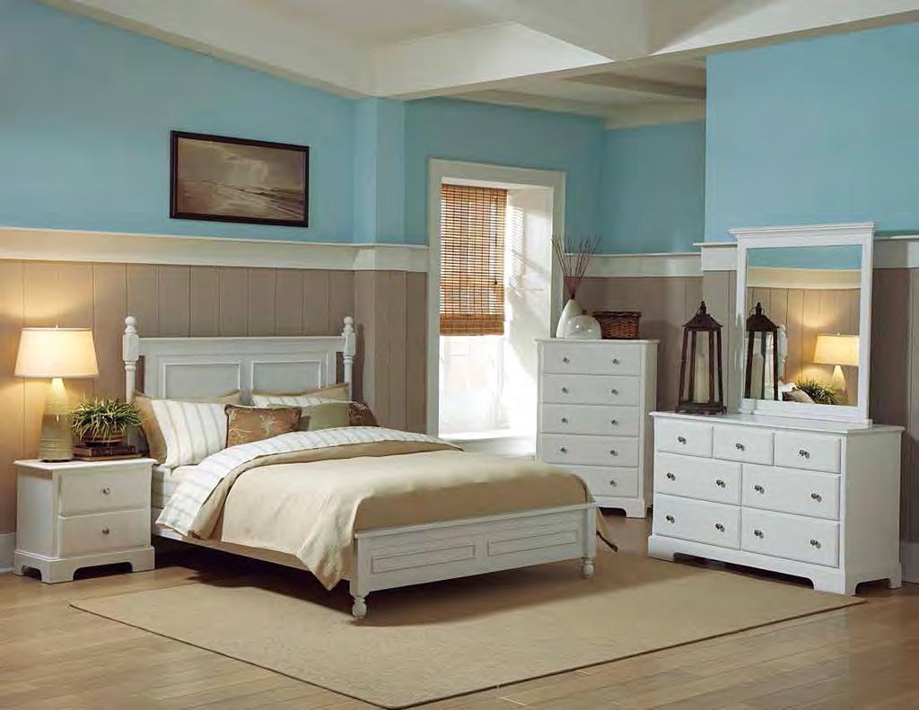 bedrooms or master bedrooms. Adding to the versatility are two distinct painted finishes, black and white.