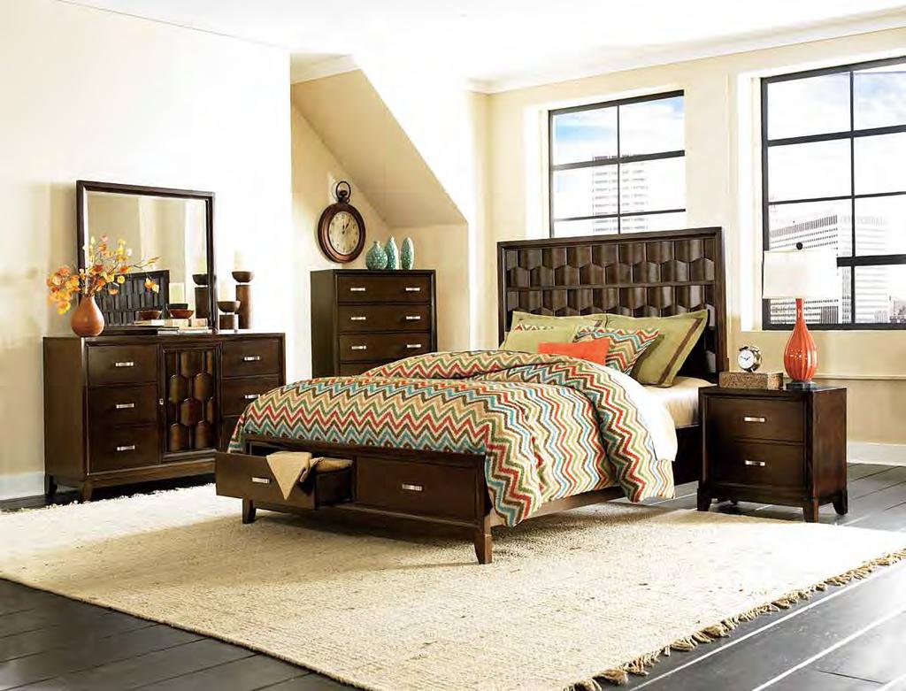 DARIEN COLLECTION Intricately interwoven accents on the dresser and headboard of the Darien Collection create a layer of depth that will complement your modern
