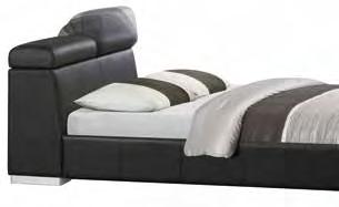 LANDON COLLECTION The contemporary Landon black bi-cast vinyl platform bed has the flexibility to be matched to a