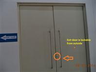 09 Jun 2014 Doors are not locked in the direction of egress under any conditions. All hasps, locks, slide bolts, and other locking devices have been removed where required.