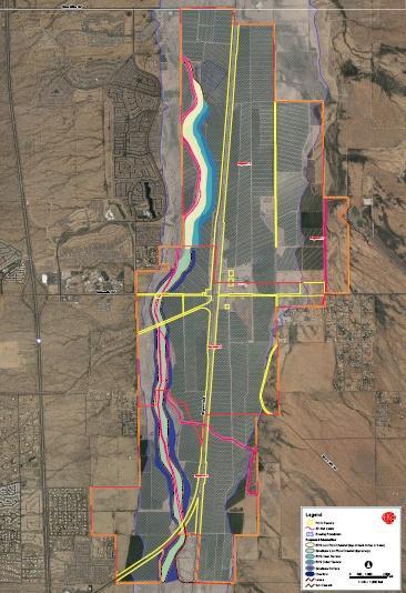 River Master Plan Elements Erosion Hazard Section Elimination of West Overbank EHS overbank 500-600 ft Lateral Weir to return flow to floodplain Structural Section