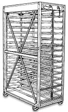 Incubator Racks can be used as Farm Racks. Eggs can be loaded onto the Incubator Racks at the farm and remain on the rack until the end of the incubation cycle.