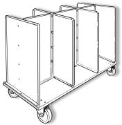 EGG FLAT CABINET This flat storage cart is adequate for one set* of flats. It is used at transfer time to move empty flats to the wash room or storage area.
