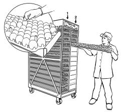 METHOD 1: FROM FARM RACK TO INCUBATOR RACK Farm Racks are the most common method of transporting and storing eggs today.