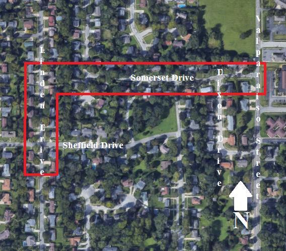 14. Somerset and Linden Drainage Improvements This project consists of extending a storm sewer system from the Valparaiso Street system north and west along Somerset Drive.