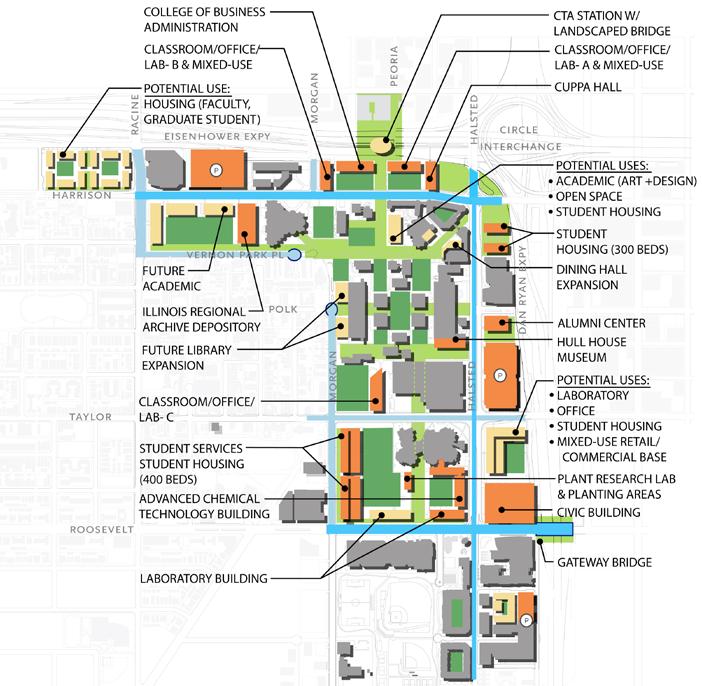 East Side Preferred Plan East Side PREFERRED PLAN Legend Proposed Building Site Connective Greenways Green Places Campus Streetscape City Streetscape Opportunity Sites beyond space needs Main