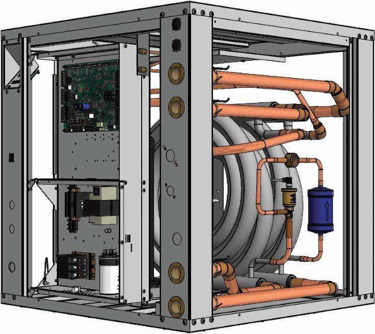 core filter-dryer Electronic expansion valve for consistent superheat control High efficiency coaxial heat exchangers; copper or CuNi available Cabinet completely insulated with 1 and 1/2 acoustic
