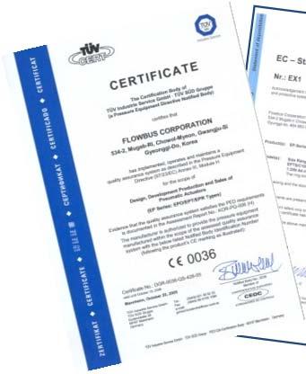 certification to PED 97/23/EC