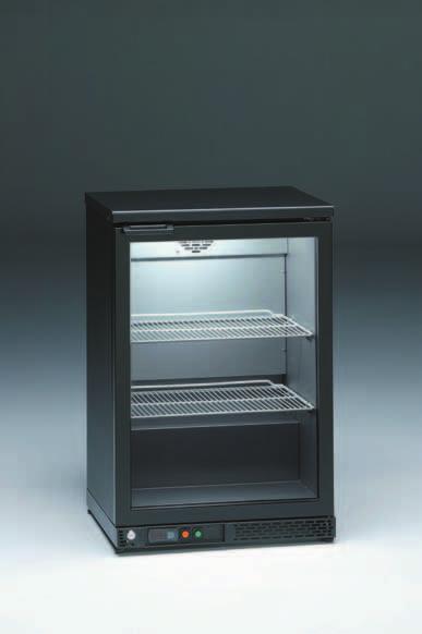 Refrigeration Other products Cabinets Counters Blast Chillers Other products Back bar bottle chillers Exterior of plastic-coated steel in black color.