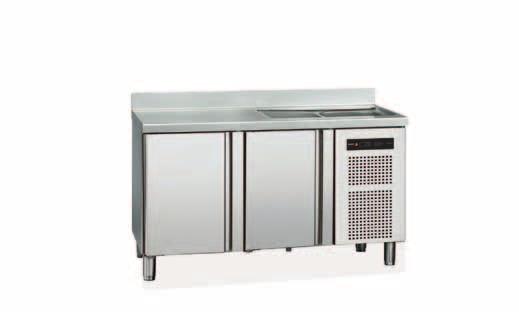 FAGOR INDUSTRIAL CATERING EQUIPMENT 2015 700 range GN refrigerated counters with sink Sink with draining board. Sink dimensions: 340x370x1 mm.