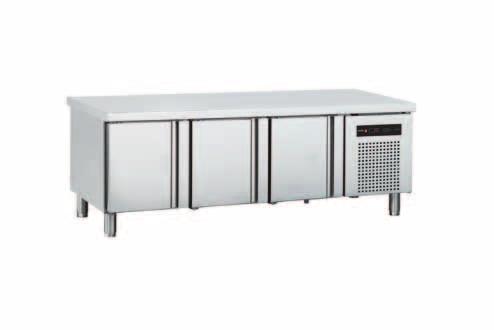 FAGOR INDUSTRIAL CATERING EQUIPMENT 2015 700 range GN refrigerated bases Adjustable height 0 mm to place the top elements. R-134 A coolant. No CFC. Forced draught.