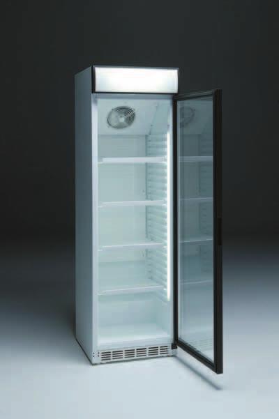 Internal shelves of plastic-coated steel, adjustable in height. Injected polyurethane insulation, 40 kg/m 3 density. No CFC. Forced draught. R-134 cooler. No CFC. Removable, ventilated airtight compressor.